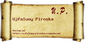 Ujfalusy Piroska névjegykártya